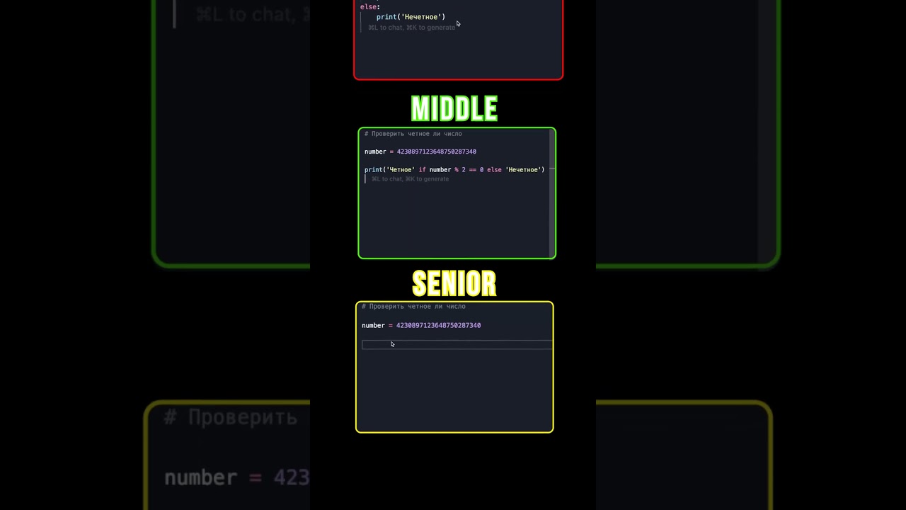 Junior, middle и senior Python developer 🐍 #python