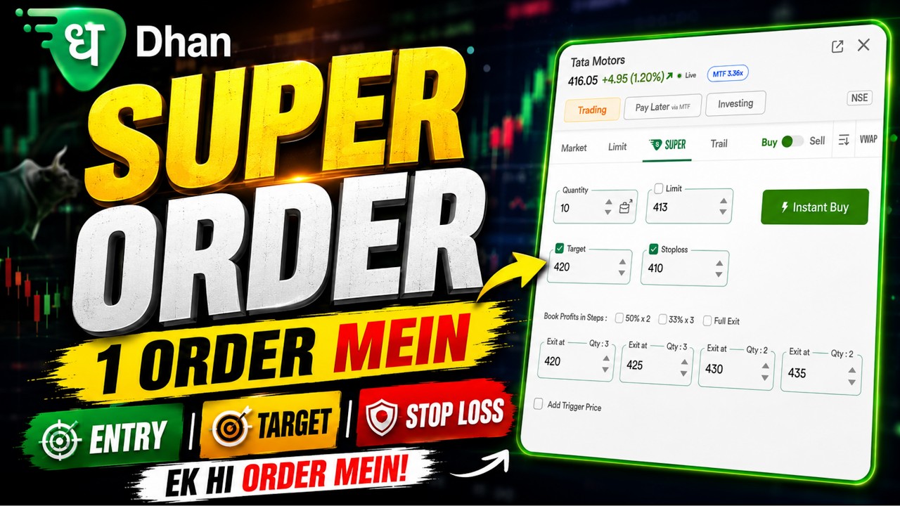 Dhan Super Order Kaise Use Kare? 🤯 Entry, Target & Stop Loss Ek Hi Order Mein | Complete Guide