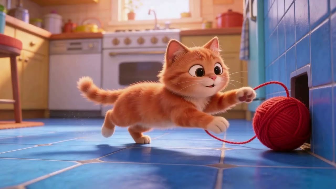 Na kanapie u swej babci Leżał kłębek obok kapci 🐈🐾| Rymowanka dla dzieci | RADOSNE MELODIE