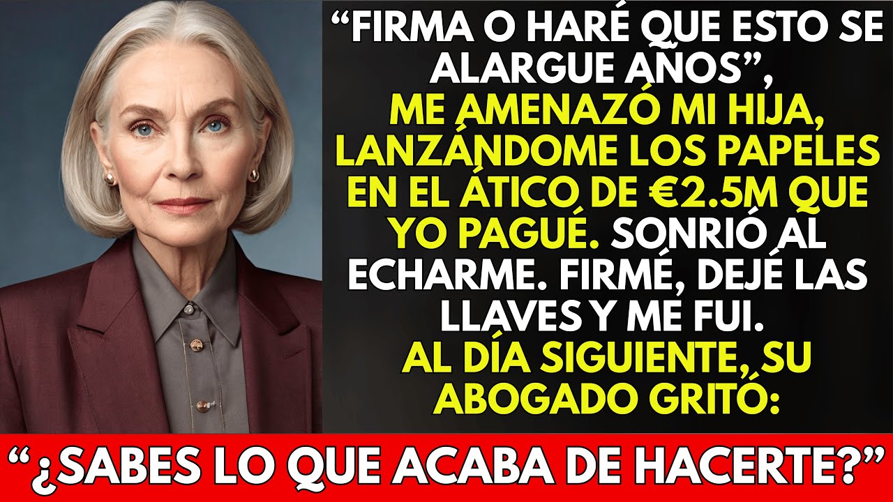 Mi hija me obligó a firmar mi ático de €2.5M y las reliquias familiares con su propio abogado