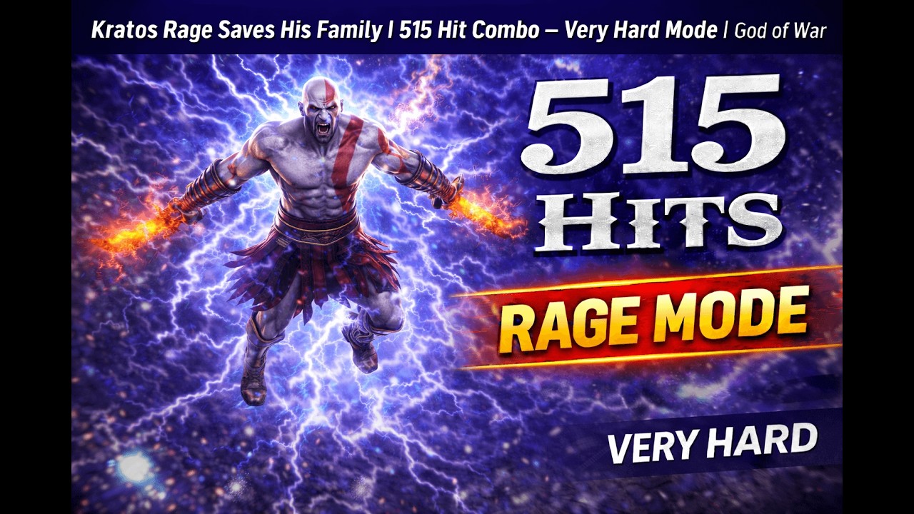 ⭐ 515 Hit Rage Combo! Kratos Saves His Family – Very Hard Mode | God of War