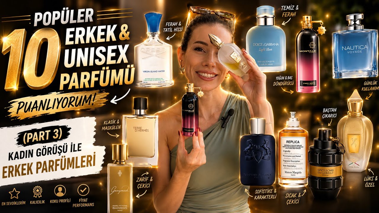 Popüler 10 Erkek & Unisex Parfümünü Değerlendiriyorum | Kadın Görüşüyle Erkek Parfümleri (Part 3)✨