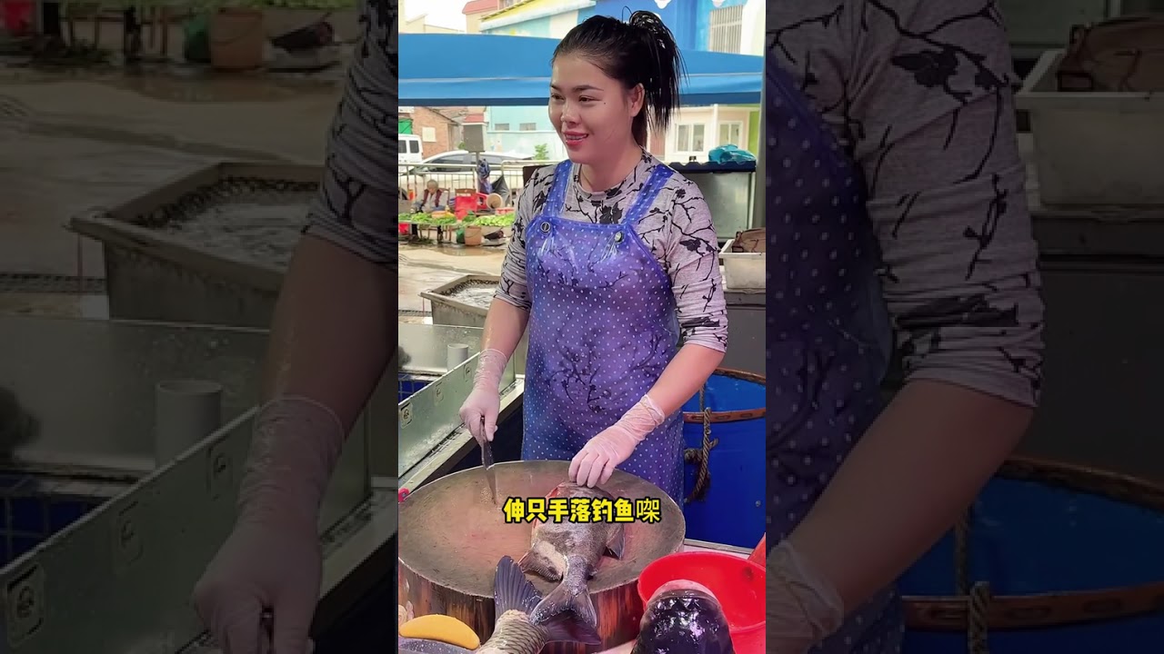 老公钓鱼遇上 “水老虎”当场被咬，这么猛的鱼你们吃过吗？#食人鲳 #杀鱼技术 #记录真实生活 #厨房菜刀