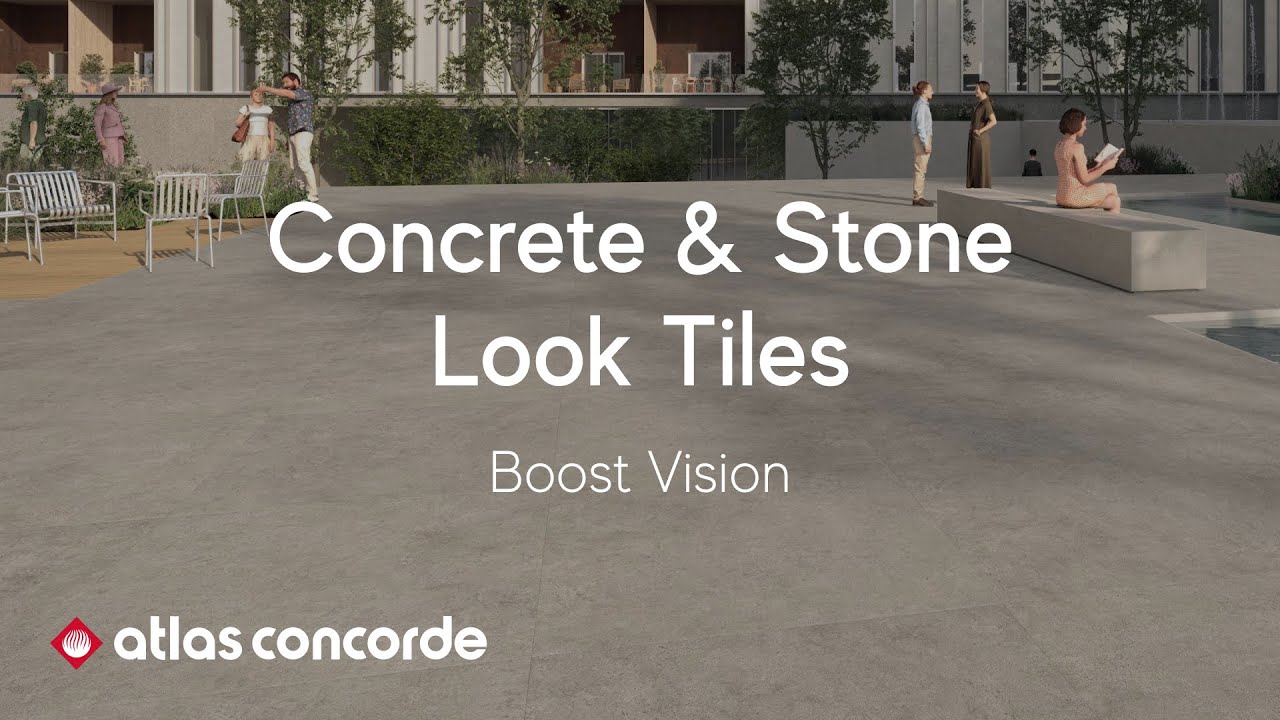 Concrete & Stone Look Tiles Landscaped for Living | Boost Vision by Atlas Concorde