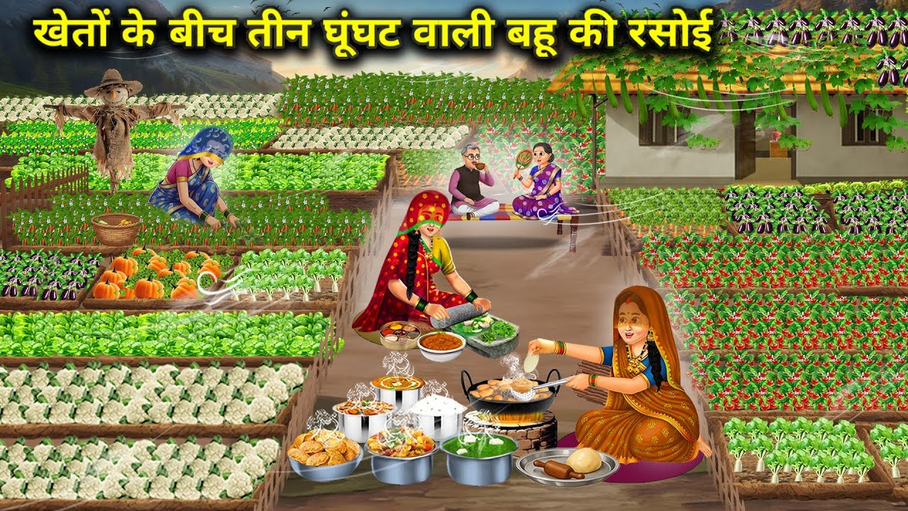 खेतों के बीच तीन घूंघट वाली बहु की रसोई||The kitchen of the three-veiled daughter-in-law amidst the 