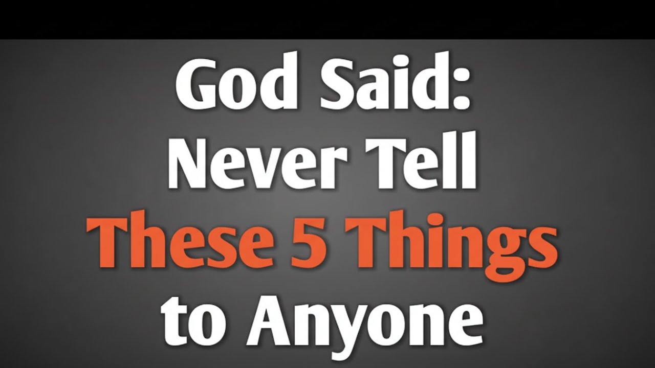 God Said This to You Today: Never Tell These 5 Things to anyone 