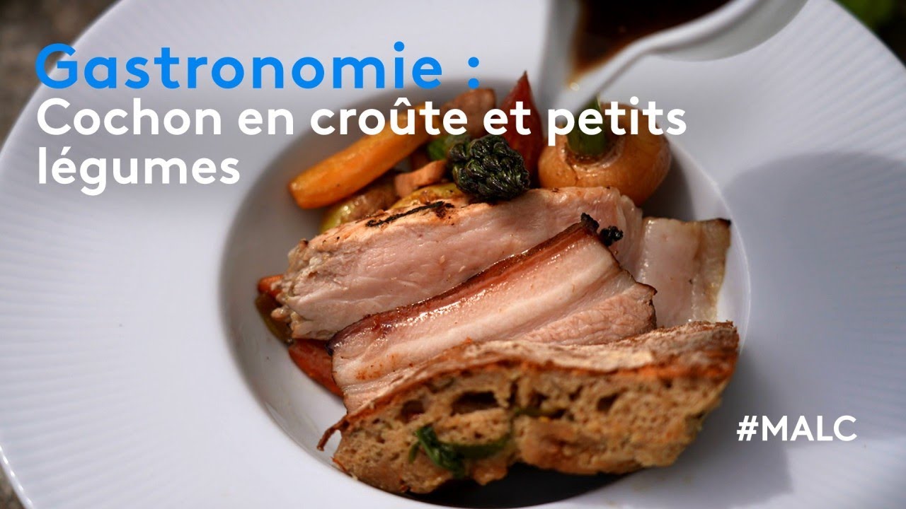 Gastronomie - Cochon en croûte et petits légumes