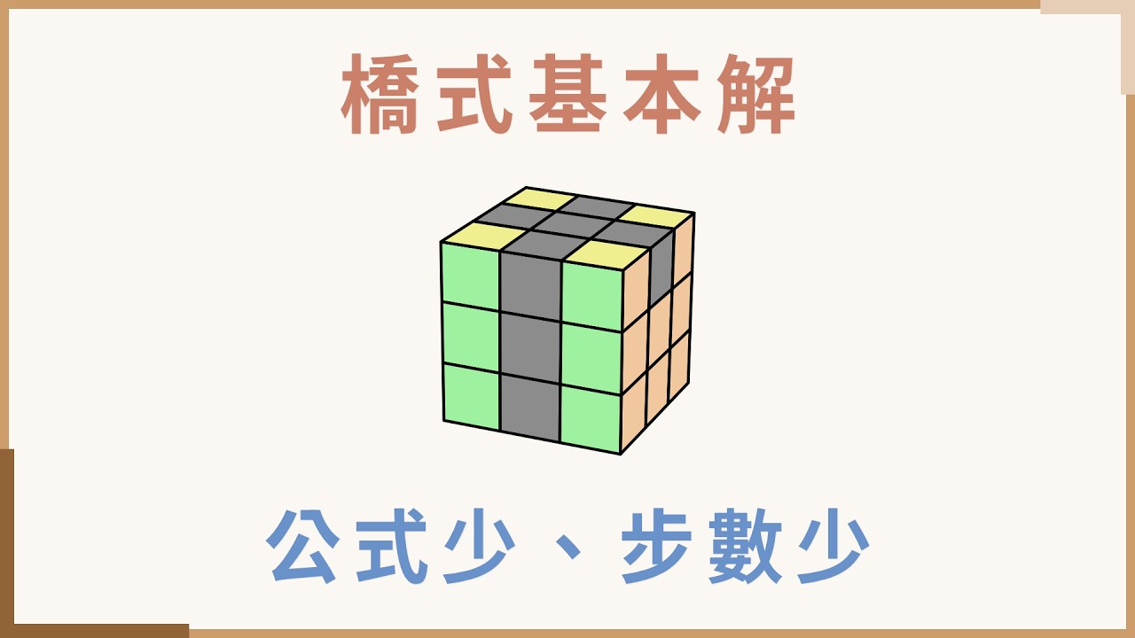 橋式基本解 - 步數少、公式少的基礎 3x3 魔術方塊復原解法 | 一小時學盲解