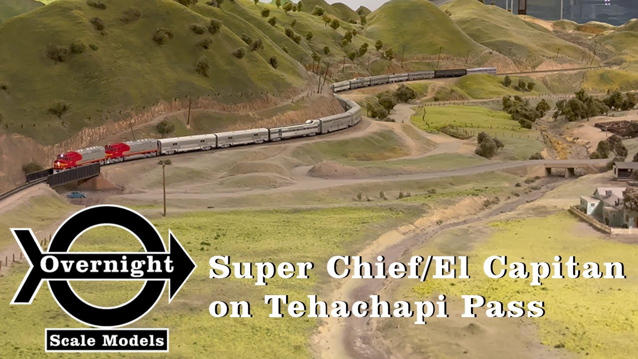 HO Scale Santa Fe FP45's 1960's Super Chief / El Capitan on Tehachapi Pass