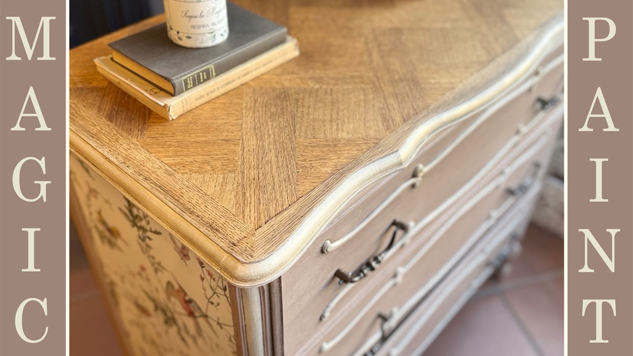 Rinnoviamo vecchia cassettiera: cere anticanti e carta da parati #chalkpaint #faidate #diy #ElisaMP