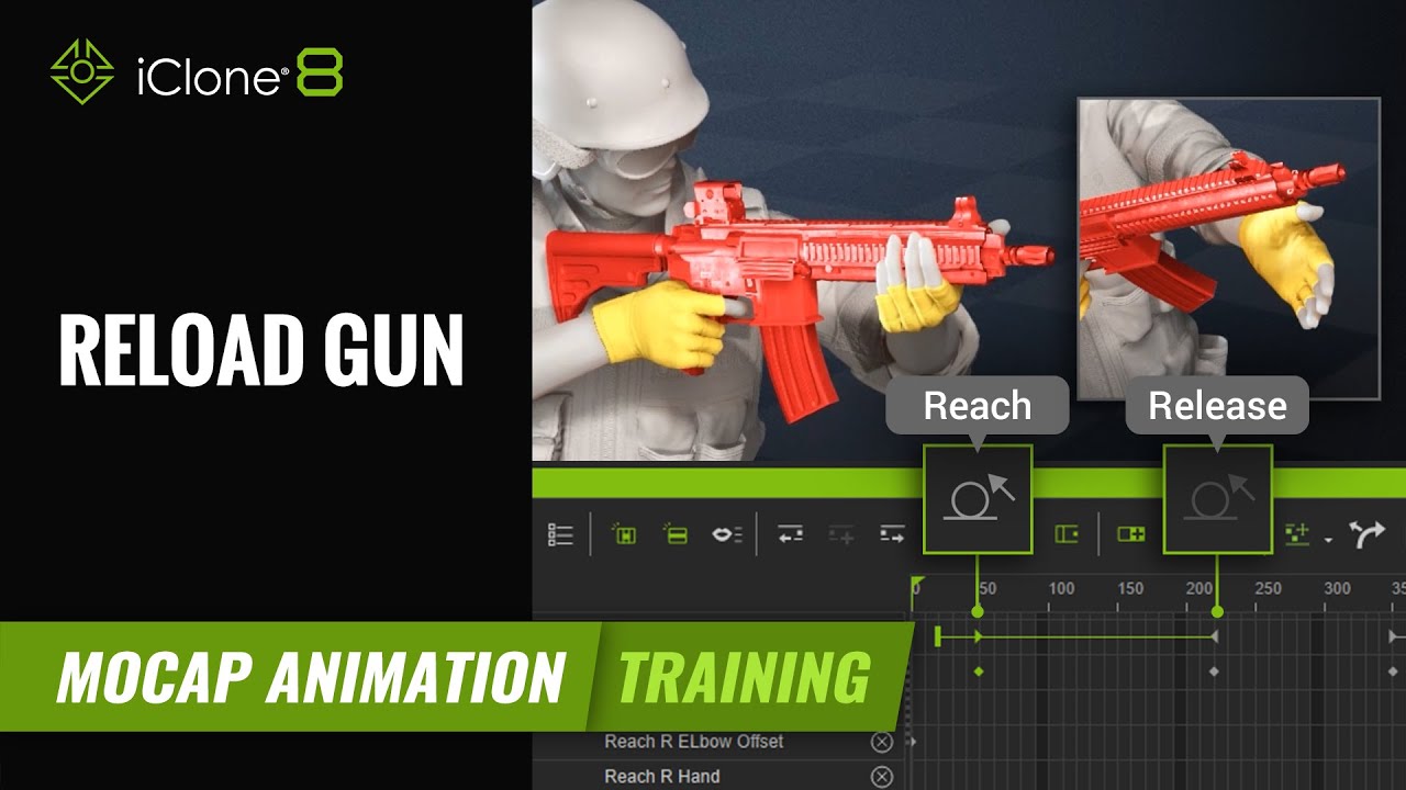How to Animate Gun Grip and Reloading Techniques | Mocap Animation Course | iClone 8