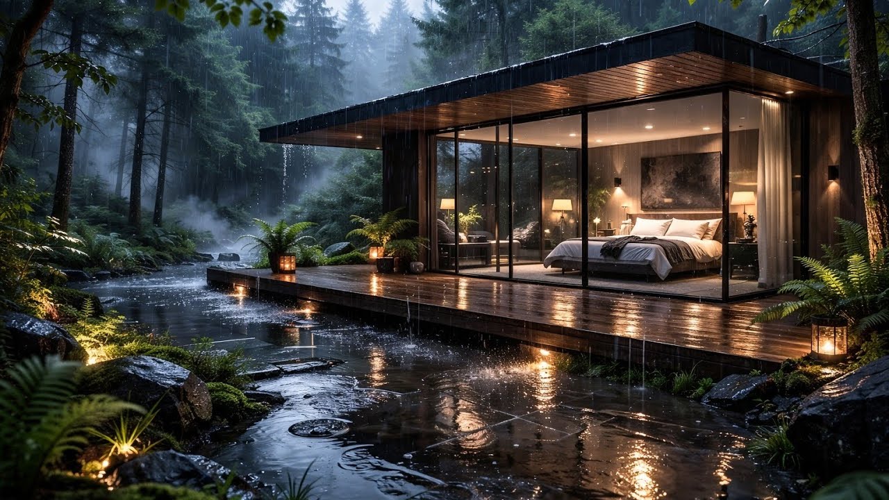 Rainy Forest Cabin Ambience 🌧️✨ | Cozy Night Rain for Istant Sleep