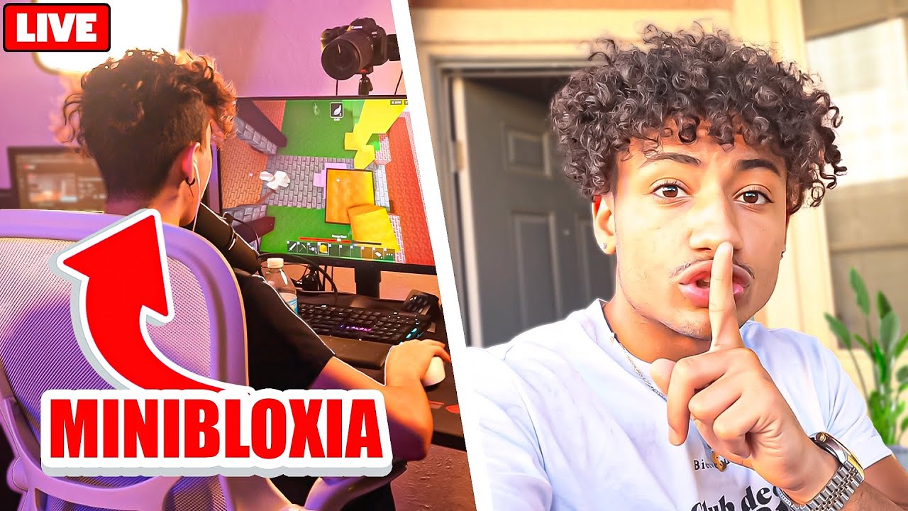 I SNUCK Into Minibloxia's House While He Was STREAMING.. (Roblox Bedwars)