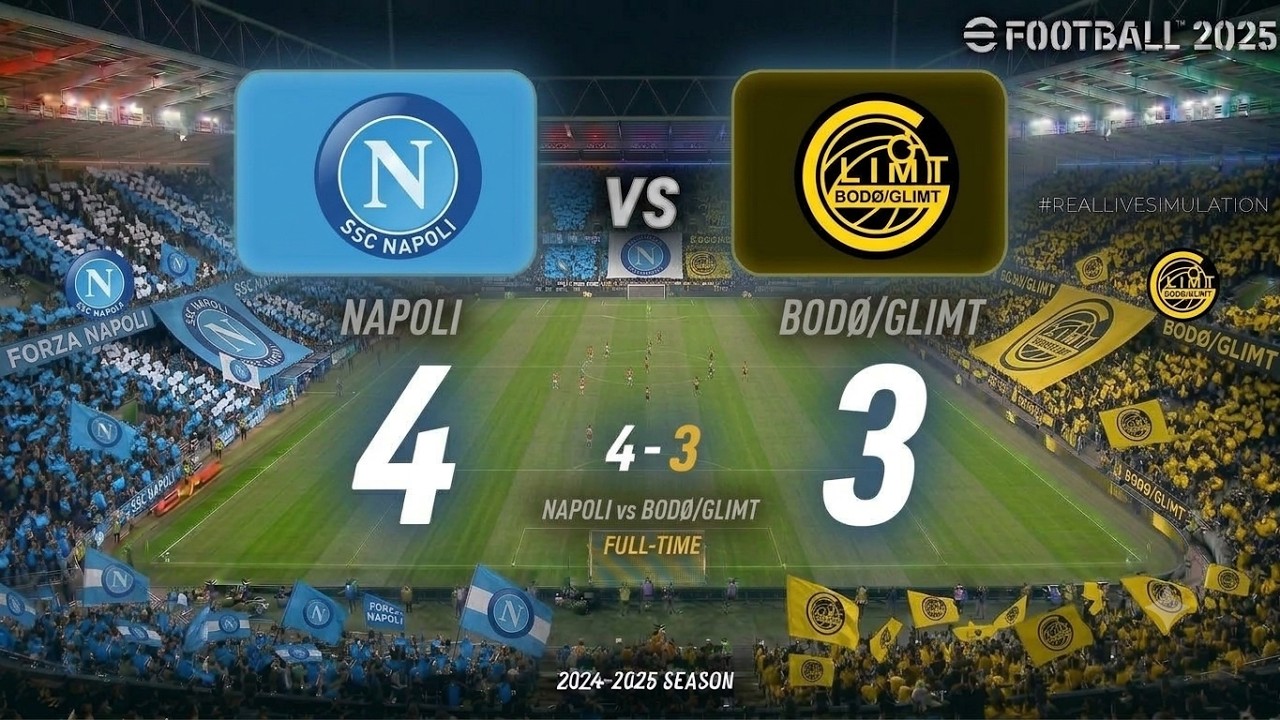 ⚽ Napoli vs Bod&oslash;/Glimt 🔵🟡 | Live Gameplay - PES 2021 | Soccer simulation