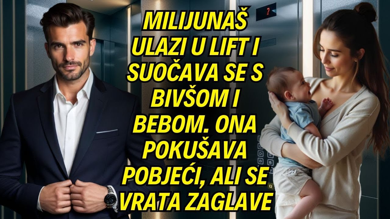 Milijunaš ulazi u lift i suočava se s bivšom i bebom. Ona pokušava pobjeći, ali se vrata zaglave