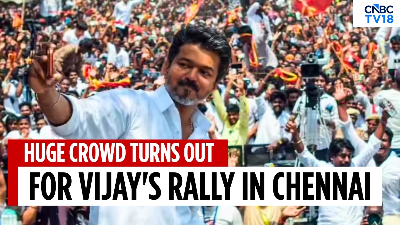 Vijay Draws Massive Crowd In Chennai Rally | TVK Chief Vijay&rsquo;s Political Power Show | TN Polls| N18V