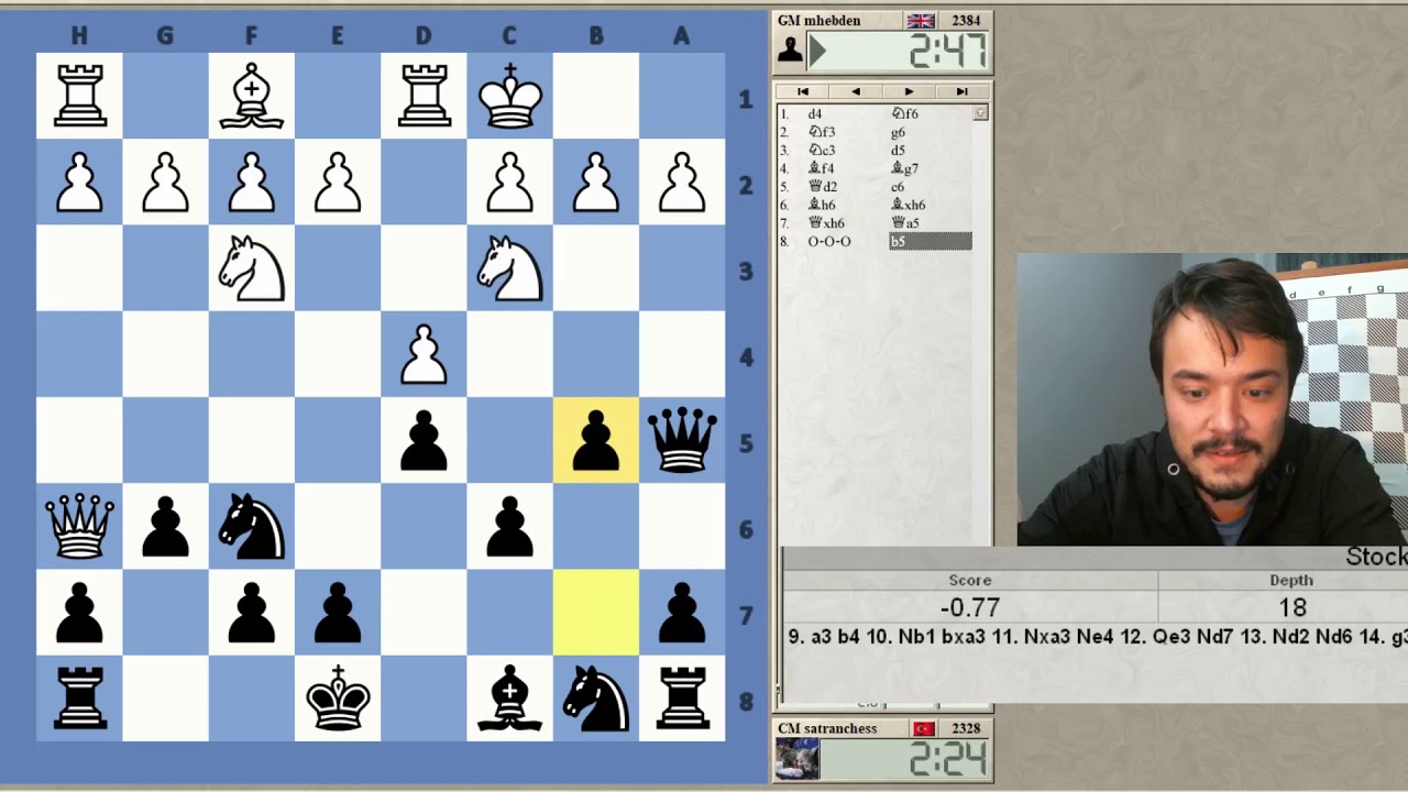 Yıldırım Satranç 3 dk | ICC (Rakip GM Mark Hebden)
