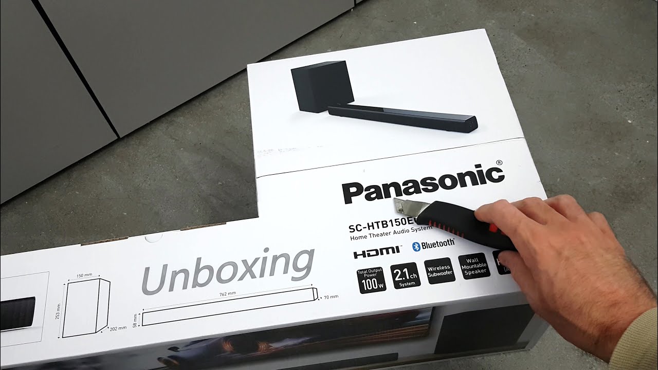 Panasonic HTB150 Soundbar Unboxing and Setup with Audio Demos