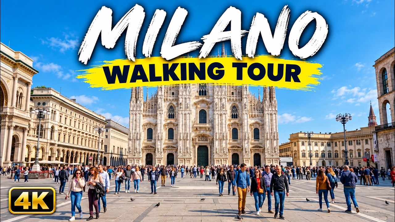 Milano Italy 🇮🇹 4K Walking Tour | Duomo &rarr; Corso Vittorio Emanuele II &rarr; San Babila | Short City Walk