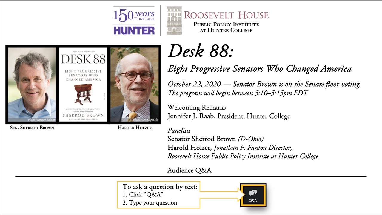 U. S. Senator Sherrod Brown &mdash; Desk 88: Eight Progressive Senators Who Changed America