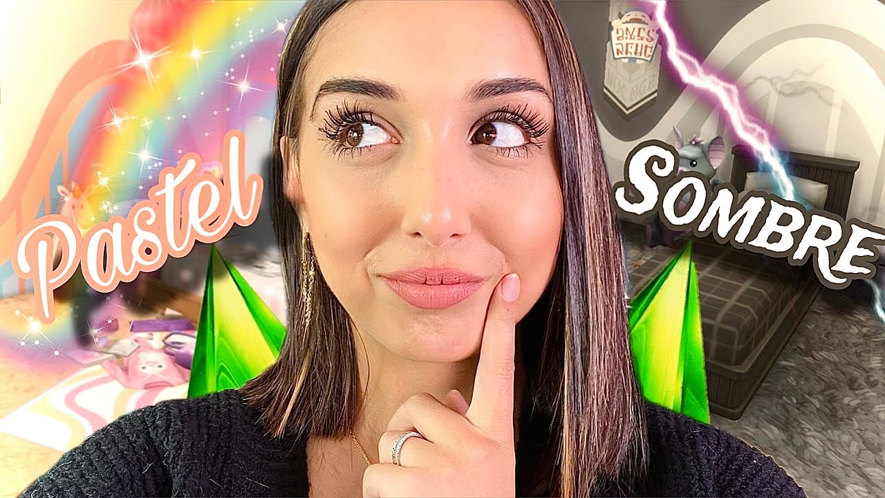 Chambres étudiante PASTEL VS SOMBRE 🌝🌚 l Challenge SIMS 4