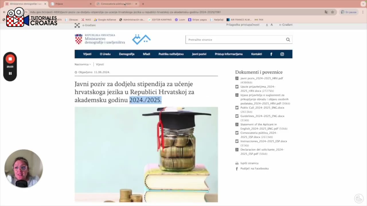 POSTULA a la BECA de idioma CROATA 2024-2025