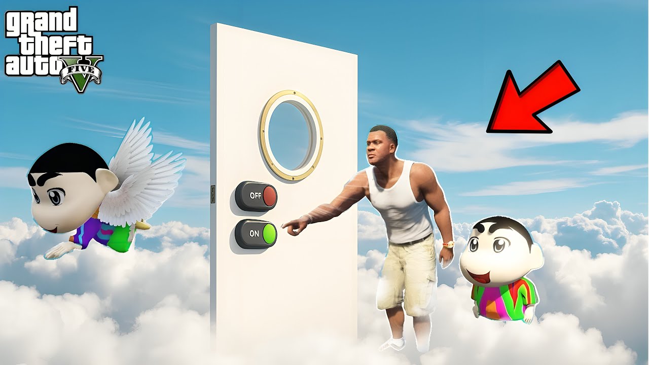 Franklin Shinchan & Pinchan Found Secret Door To Heaven GTA 5 !