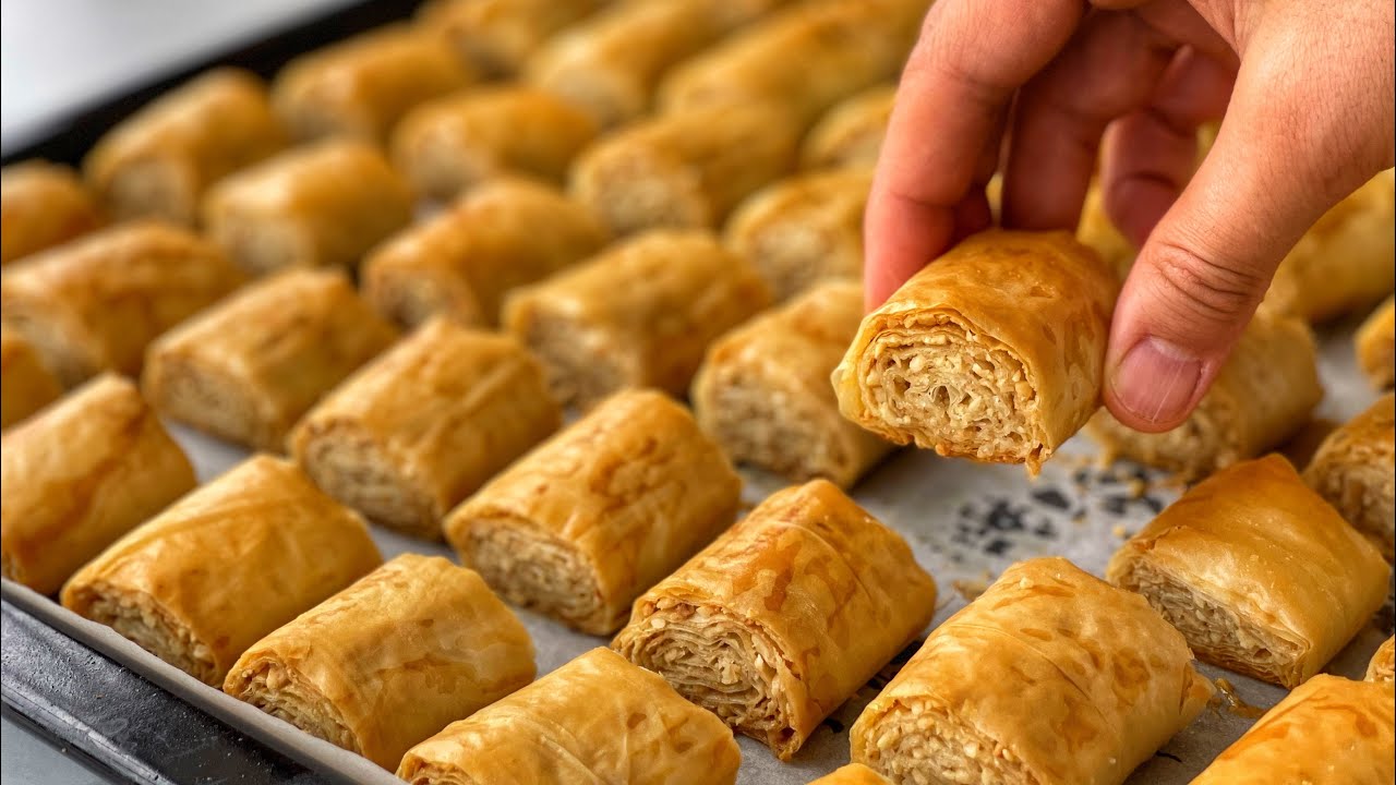 Bayrama Bu Çıtır Kuru Baklavayı Mutlaka Yapın 😃  Az Malzemeli Çok Lezzetli Tahinli Kuru Baklava