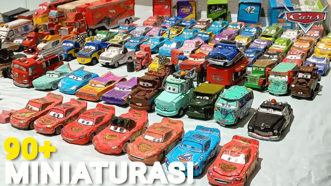 MINHA COLEÇÃO COMPLETA DISNEY CARS de PAPELÃO! (90+ minis!)