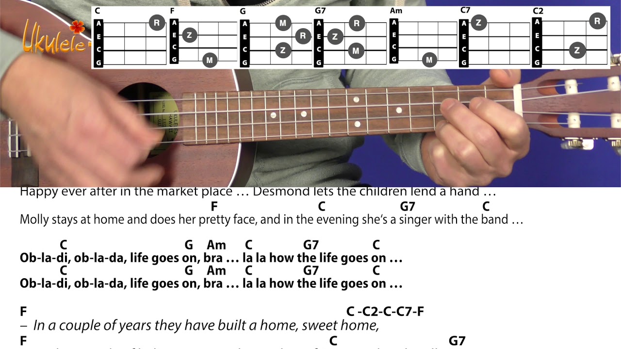 Ob-La-Di, Ob-La-Da/Beatles/Marmalade, Cover, Chords & Lyrics, Ukulele Lesson