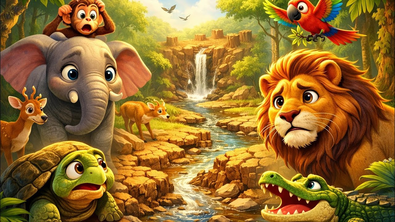The Jungle That Forgot Its River 🌿 | Animated Moral Story for Kids | Save Trees Save Water