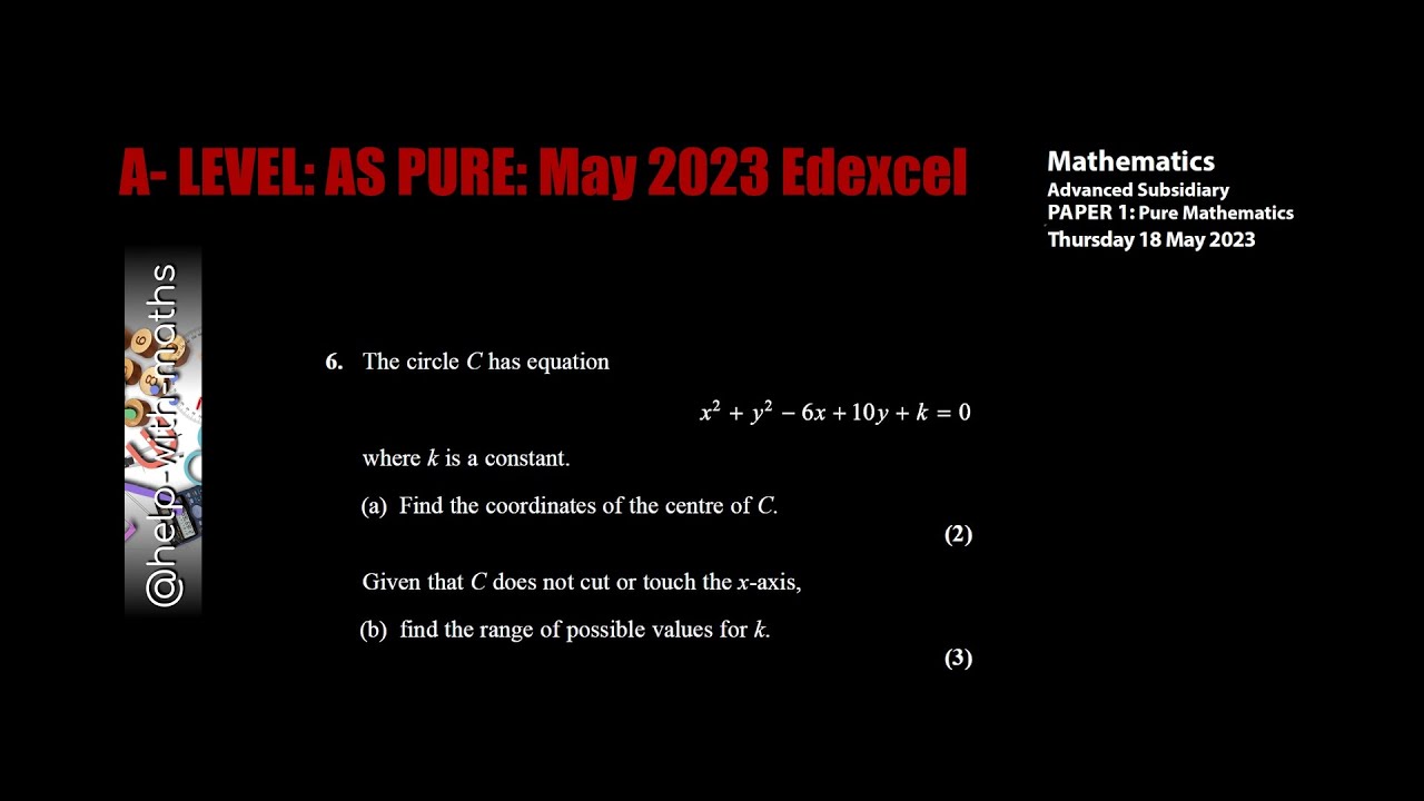 Q6 Circle Equations May 2023 AS Pure Edexcel