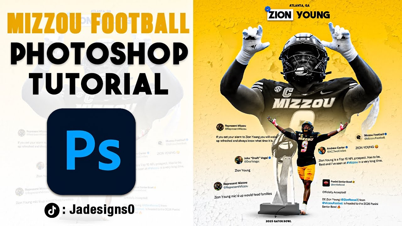 Adobe Photoshop Tutorial: D1 Football (BEGINNERS EDITION) 