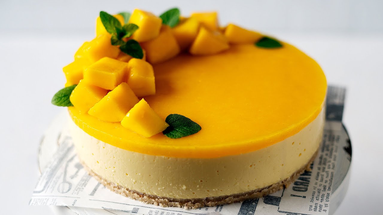Healthy No-Bake Mango Cheesecake