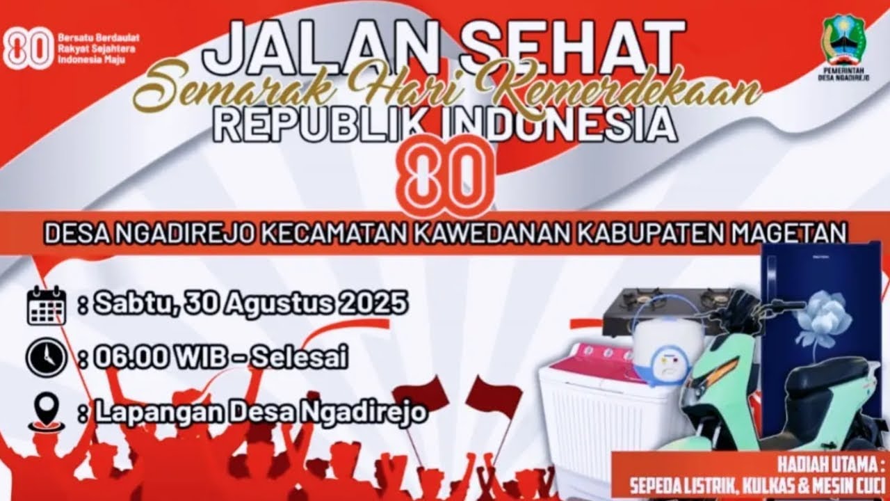 GERAK JALAN SEHAT DESA NGADIREJO KAWEDANAN MAGETAN _ Sabtu, 30 Agustus 2025