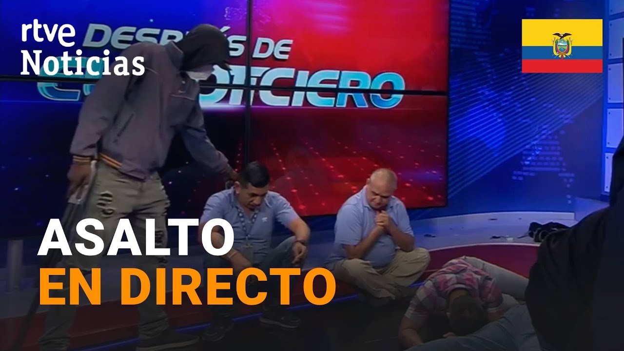 ECUADOR: Unos ENCAPUCHADOS toman el CANAL de TELEVISI&Oacute;N TC en plena EMISI&Oacute;N en GUAYAQUIL | RTVE