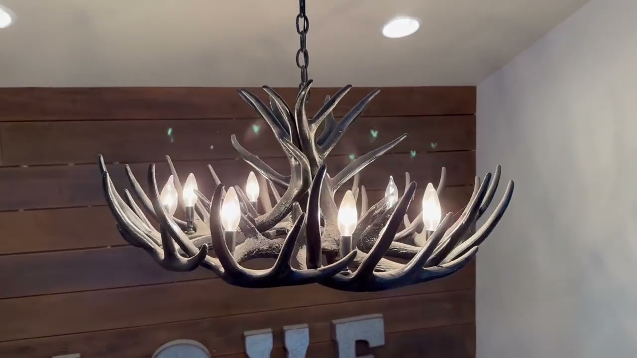 Rustic Antler Chandelier, Deer Horn Home Decoration Lighting for Cafes, Living Rooms, Clothing Store
