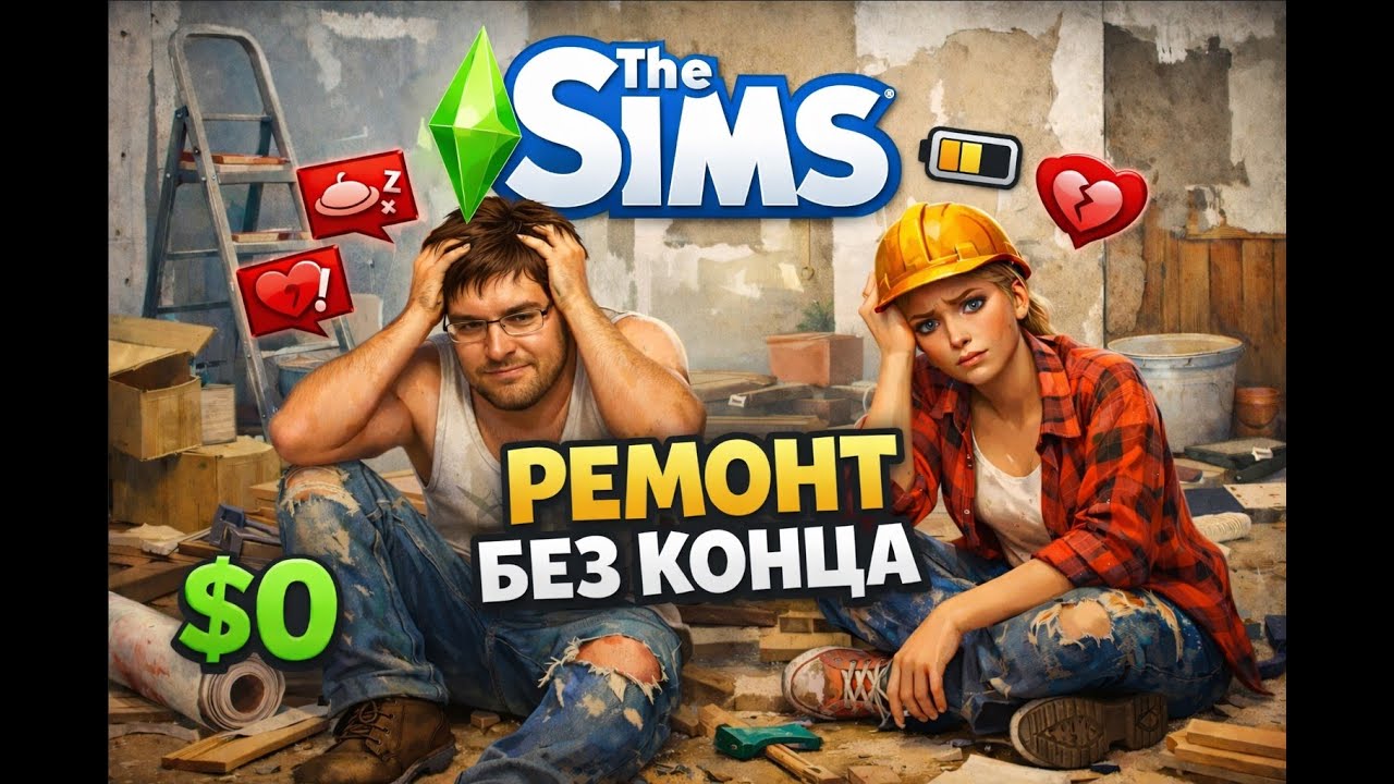 Ремонт без конца 😵‍💫 Деньги кончились, дом нет | THE SIMS |Часть 8|
