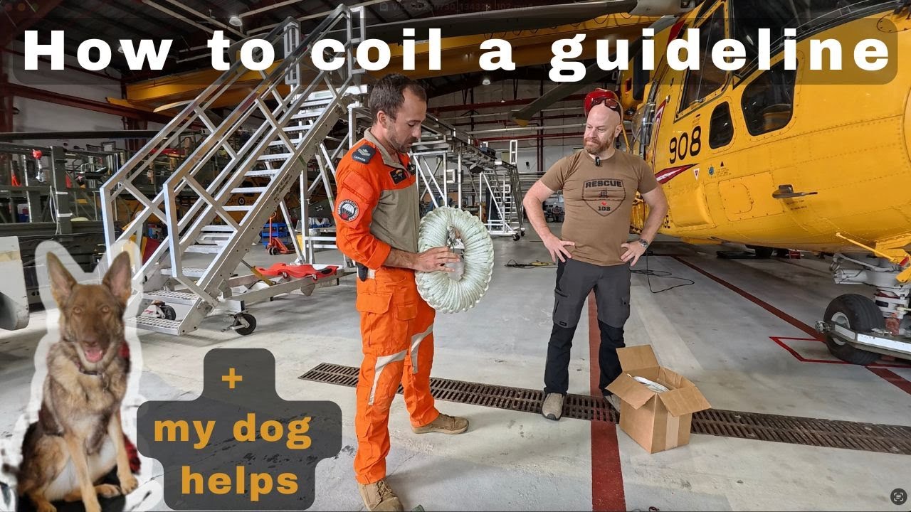 How to coil the guideline used by helicopter SAR in Canada