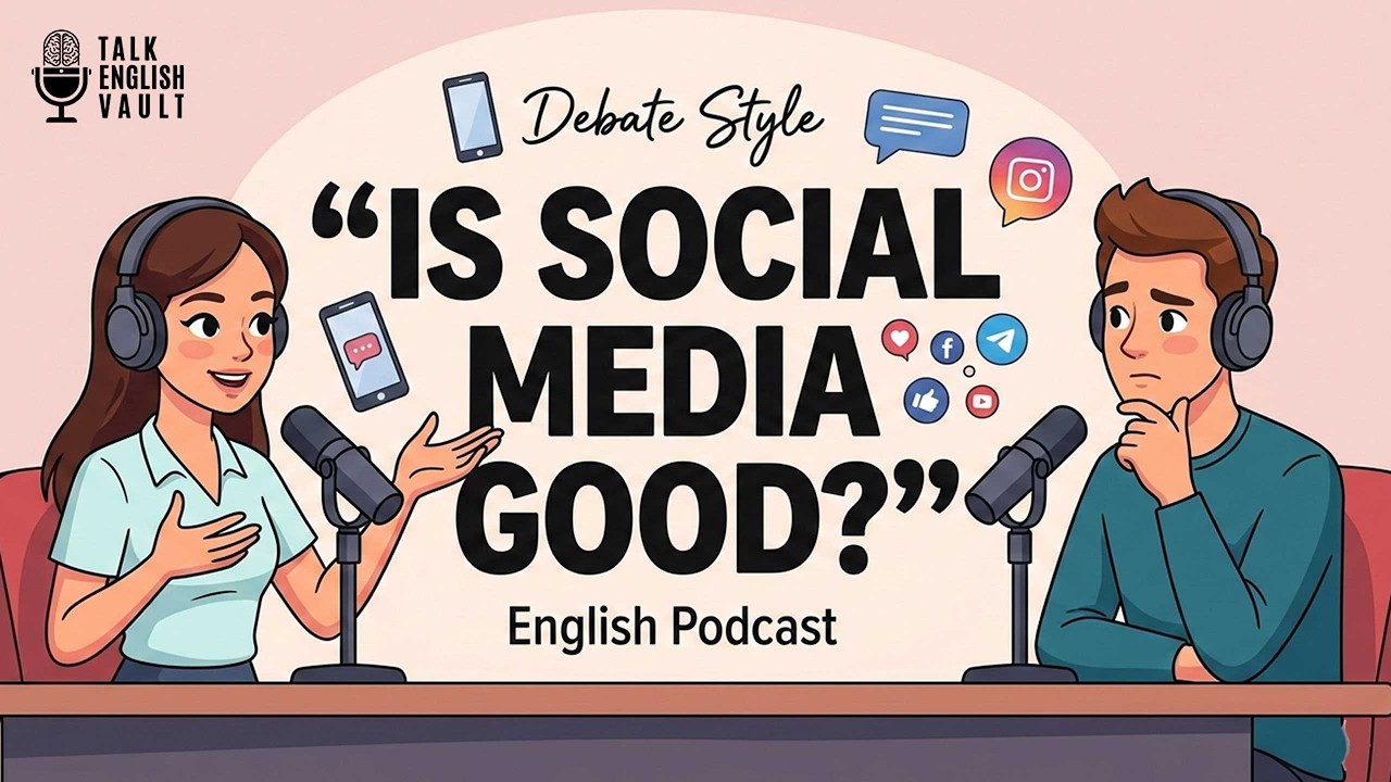 Is Social Media Good Debate Style Conversation in English | English Podcast | English Conversation