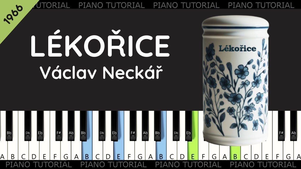V&aacute;clav Neck&aacute;ř - L&eacute;kořice (piano tutorial | jak hr&aacute;t | klav&iacute;r | akordy)