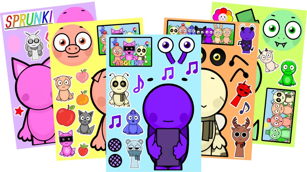 ABGERNY Making and decorating sticker books - Incredibox Sprunki ★ 스프런키 애브거니 스티커북 만들고 꾸미기