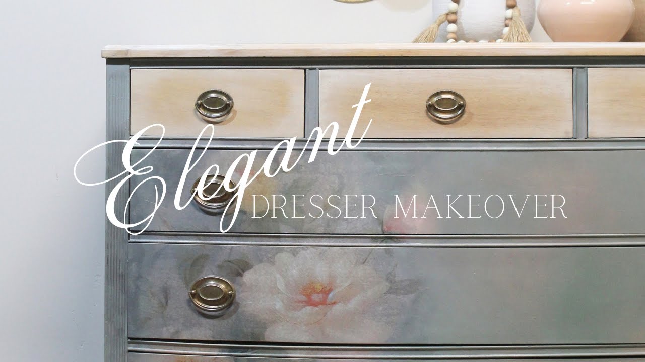 Transforming a Dresser into an Elegant Floral Masterpiece | Decoupage and Mottled Blending