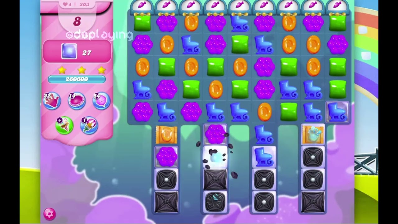 Candy Crush Saga - Level 303 - 3 Sugar Stars - No Boosters | dsplaying
