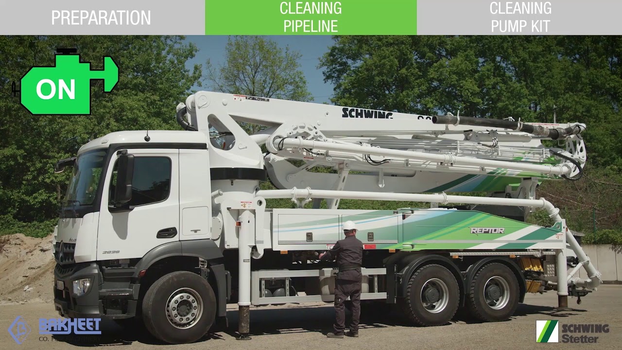 SCHWING Stetter: Tutorial 2 - Cleaning truck-mounted concrete pump