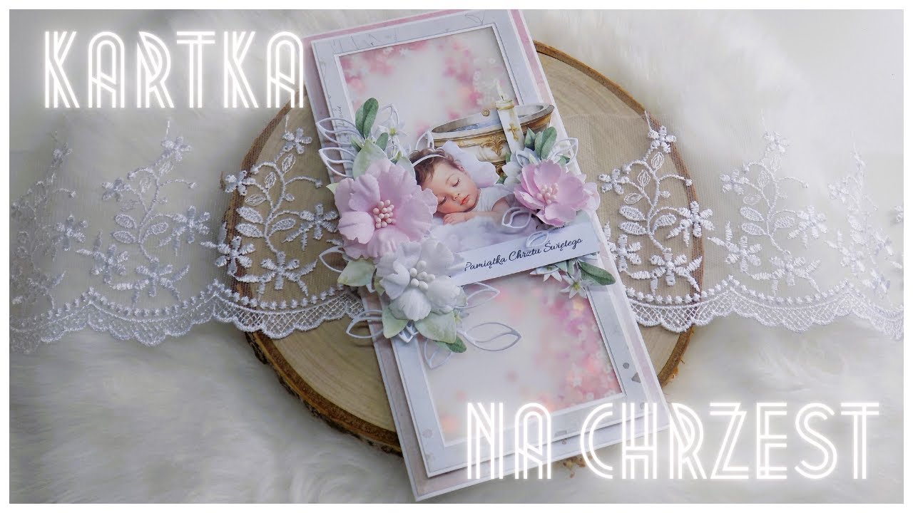 Kartka na Chrzest Święty/White Roses,Oh Baby, Watercolors/ScrapAndMe/TUTORIAL - scrapbooking!!!