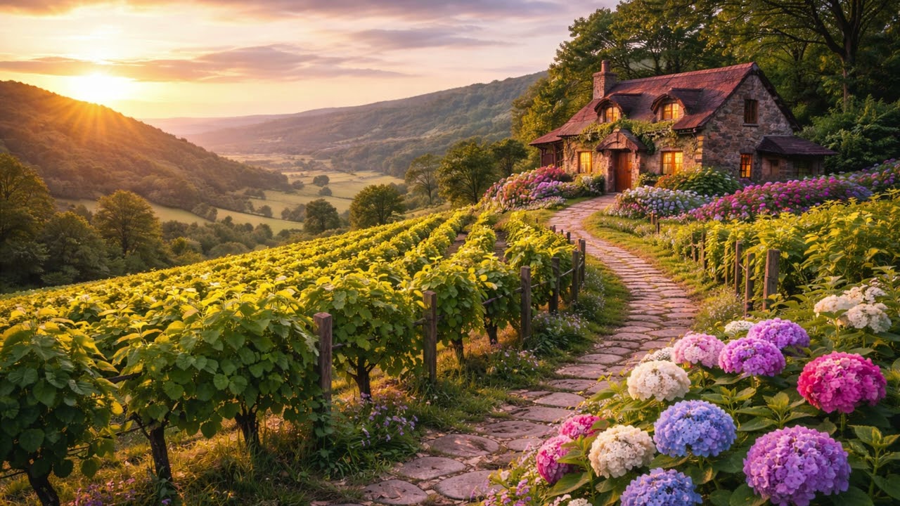 Vineyard for Relaxation Ambience 🍇 Deep Sleep Study Relax Reading Soundscape