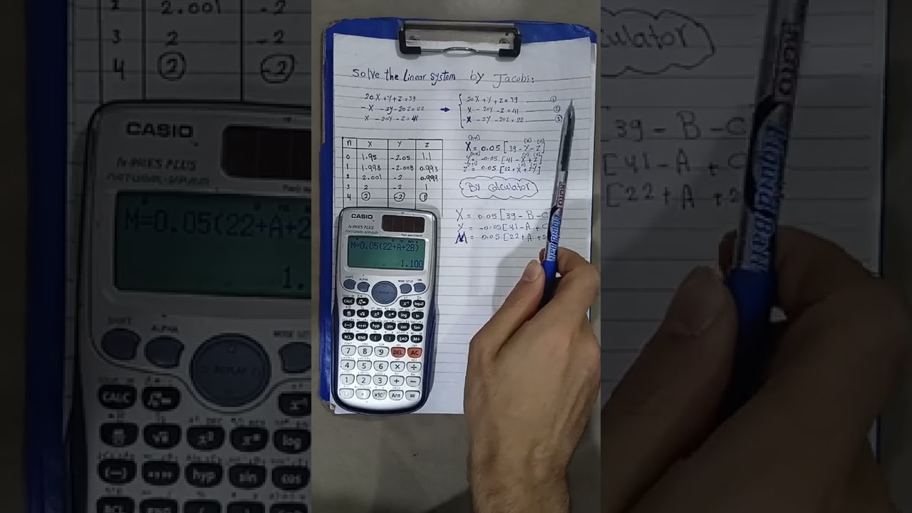 Jacobi method by calculator