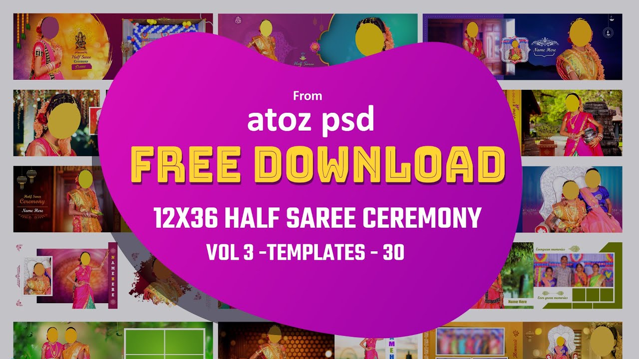 FREE DOWNLOAD - HALF SAREE CEREMONY ALBUM PSD TEMPLATES
