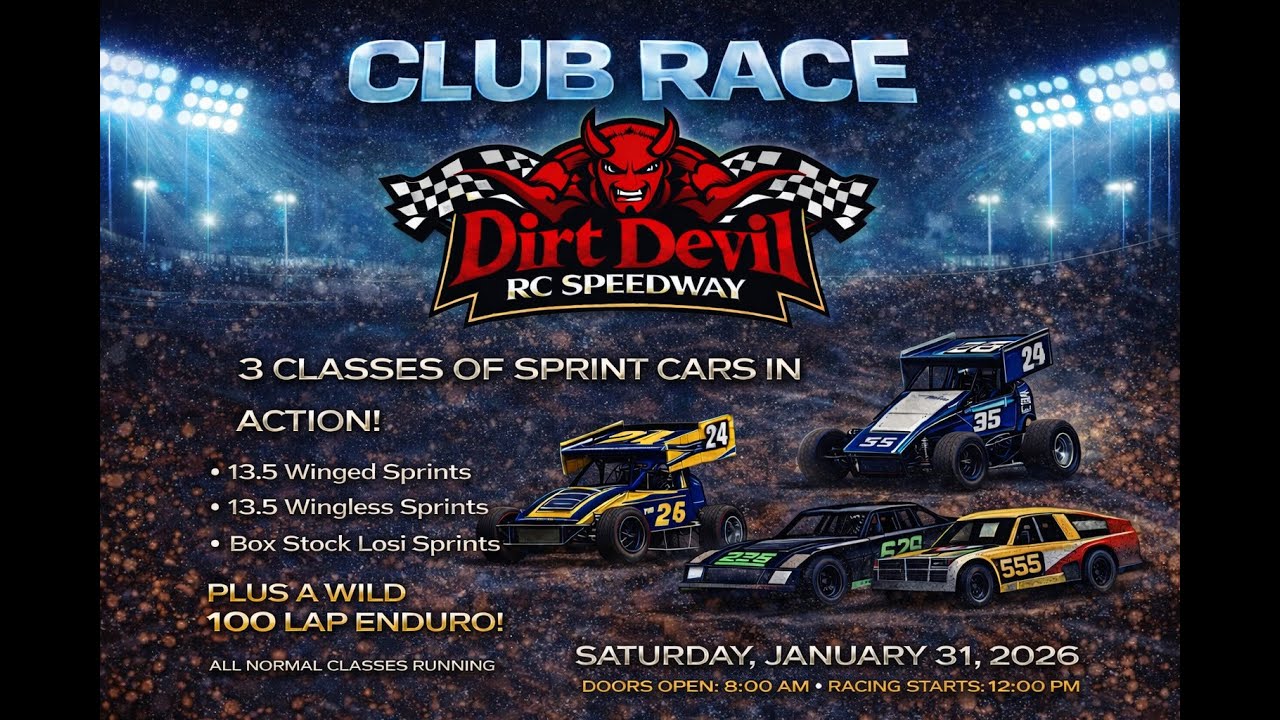 Sprint Saturday Club Race - 3 Classes of Sprints and a 100 LAP ENDURO